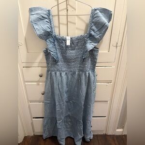 NWT Gap XXL Light-Washed Denim Flutter-Sleeve Midi/Long Dress